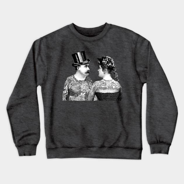 Tattooed Victorian Lovers Crewneck Sweatshirt by Eclectic At Heart